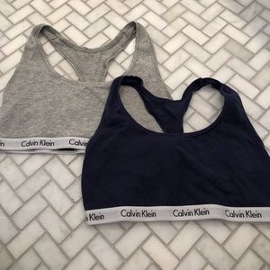 Two Calvin Klein sports bras